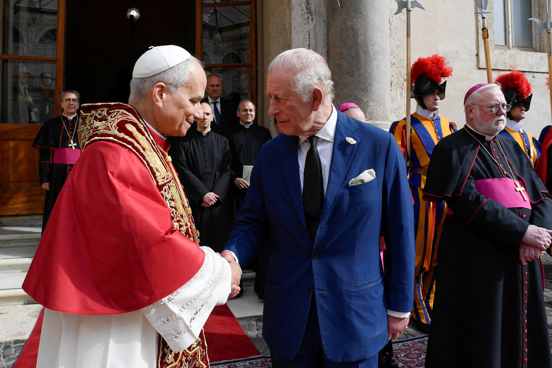 King Charles III prays with pope in historic visit, a welcome respite from royal troubles at home